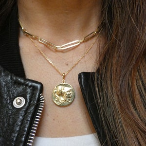 Gold Coin Necklace, Greek Coin Necklace, Ancient Coin Necklace, Gold Medallion Necklace, Double Sided Necklace, Gift for Mom