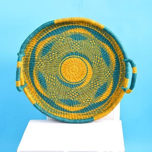 Handwoven wall hanging| straw wall decor| wicker wall art| Bolga wall basket| gathering basket| wall mount| natural indoor wall mount