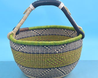 Cesta de mercado de paja tejida a mano/bolsa de compras ecológica