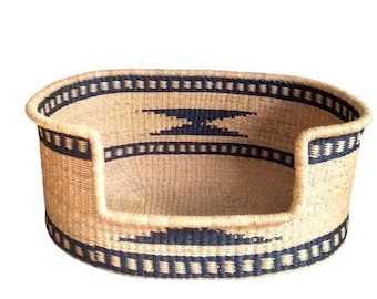 Straw dog basket| wicker pet basket| dog bed furniture| dog bed for big dog| dog lovers gift| XXL dog bed| wicker pet bed| handwoven dog bed