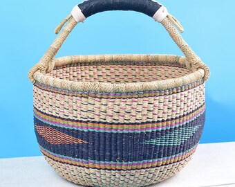 Mini comprador de mercado/ Cesta de almacenamiento Bolga/ Cesta redonda/ Regalo de Navidad