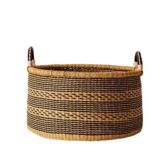Wicker Schlafzimmer Mini Wäschekorb | Kurzer Wäschekorb| handgeflochtener strohbottich mit griffen
