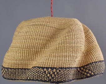 Handwoven small ceiling Straw Lampshade| small pet lightshade - 12*17Inches
