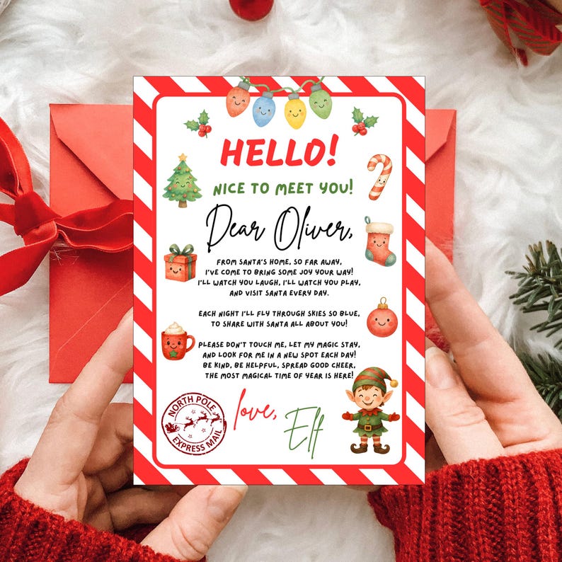 Elf Arrival Letter Template, Editable Elf on the Shelf Letter, I'm Back ...