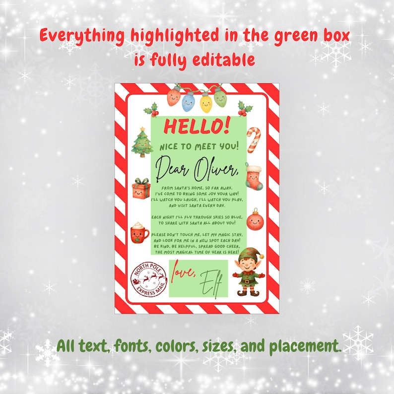 Elf Arrival Letter Template, Editable Elf on the Shelf Letter, I'm Back ...