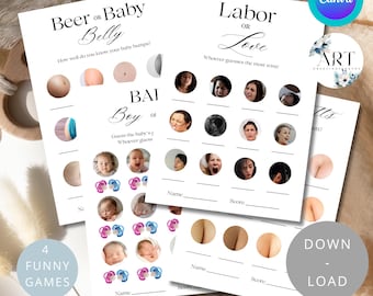 Hilarious Baby Shower Games Bundle, Beer Belly, Labor Love (Digital Download)