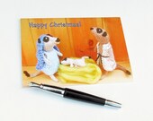 Meerkat Christmas Card, Festive, Nativity, Manger, Xmas crib, holidays