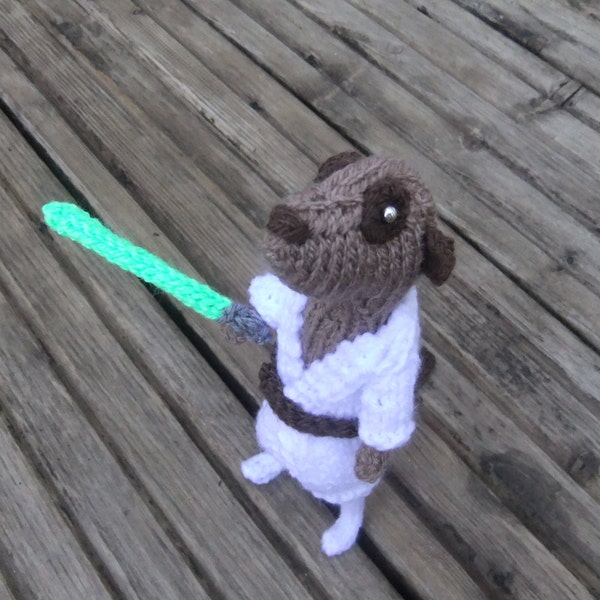 Luke Meerkat Skywalker, Handmade in UK, star wars, starwars, hero meercat, knitted meerkat, star wars meerkat