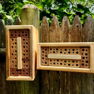 Handmade Wooden Bee House | Insect Hotel for  Pollinators