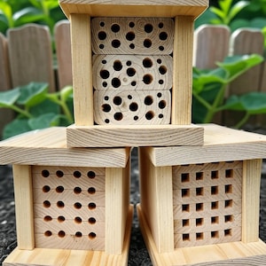 Wooden Mason Bee and Pollinator House