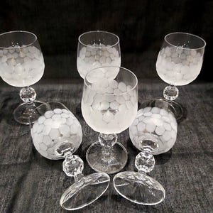 Hand Cut Crystal Goblets - Bohemia Colorful Glass - Set of 6