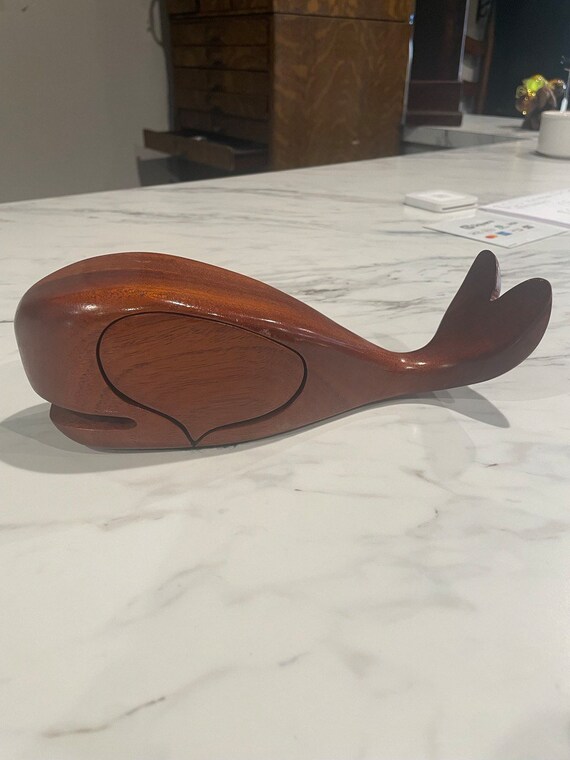 Wooden Whale with Built-In Compartment - image 1