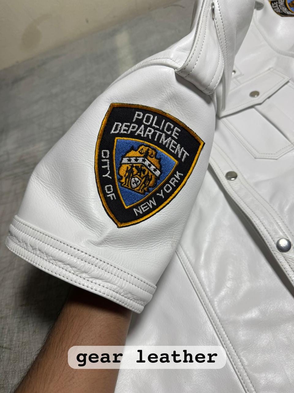 New York Polizei Lederjacke Neu NEU, US POLICE UNIFORM HEMD GR: S