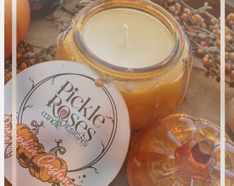 Candela alla zucca - 450 g, durata 64 ore, profumo autunnale, Mabon, Samhain