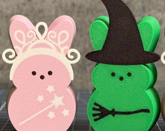 Wicked Inspired Peeps | 3D Printed Elphaba & Glinda Peeps