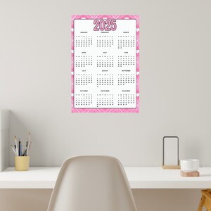2025 Digital Download: 12-month Printable Calendar, Year at a Glance ...