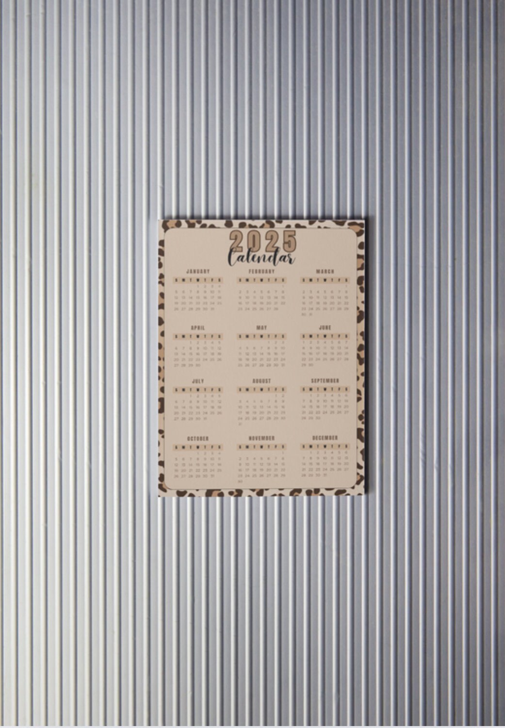 2025 Digital Download, 12-month Printable Calendar, Printable, Year at ...