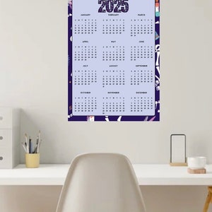 2025 Digital Download: 12-month Printable Calendar, Year at a Glance ...