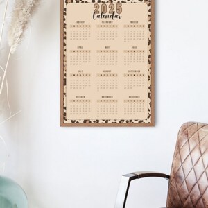 2025 Digital Download, 12-month Printable Calendar, Printable, Year at ...