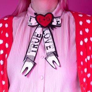 True Love bow tie // personalized initials valentines day bow tie image 2