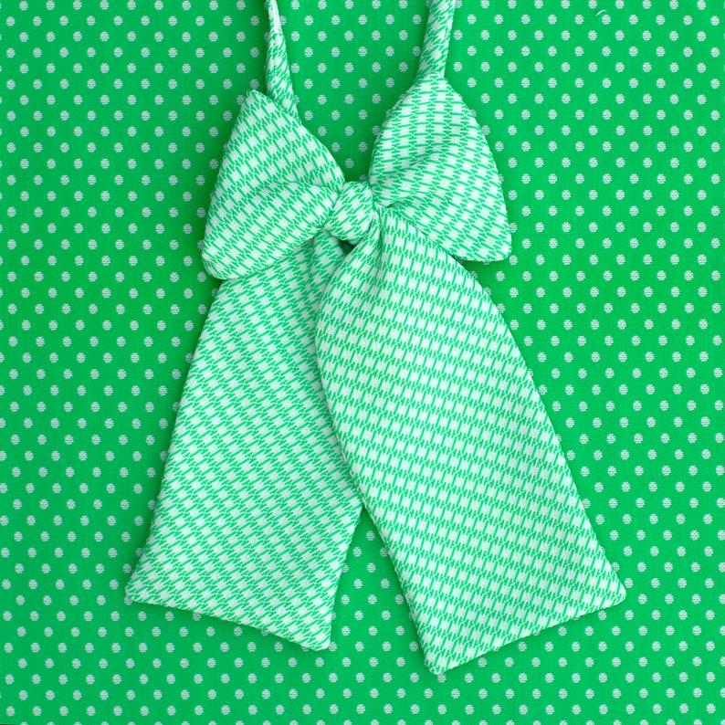 green double knit big bow tie // bow ties for women image 1