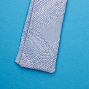 sky blue silk bow tie // self tie bow tie for men & women // silk aloha plaid bow tie image 6