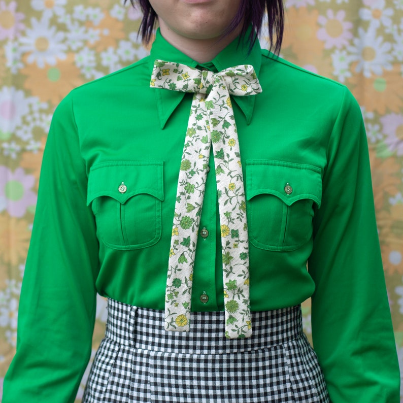 green double knit big bow tie // bow ties for women image 1