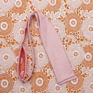 orange and white striped bow tie // self tie bow tie for men & women // peaches and cream micro stripe bow tie image 5