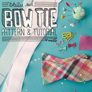 bow tie pattern & tutorial digital pdf and video // bow tie instant download pattern //  freestyle bow tie pattern // multiple sizes