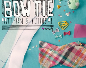 bow tie pattern & tutorial digital pdf and video // bow tie instant download pattern //  freestyle bow tie pattern // multiple sizes