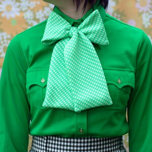 green double knit big bow tie // bow ties for women image 2