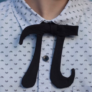 Pi tie // black self tie bow tie for math teachers, geeks, & smarty-pants image 1