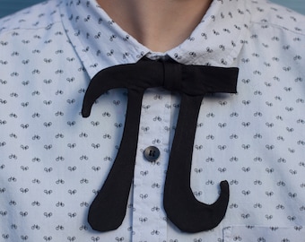 Pi tie //  black self tie bow tie for math teachers, geeks, & smarty-pants