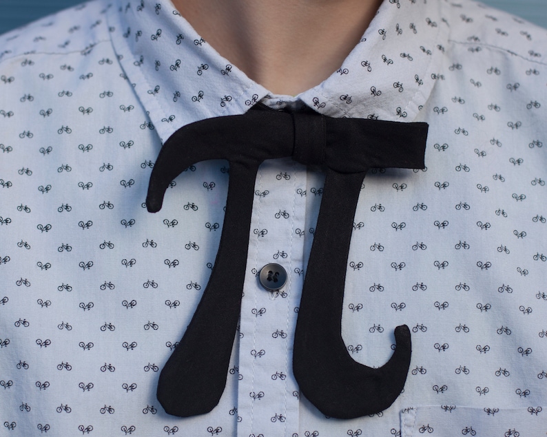 Pi tie // black self tie bow tie for math teachers, geeks, & smarty-pants image 1