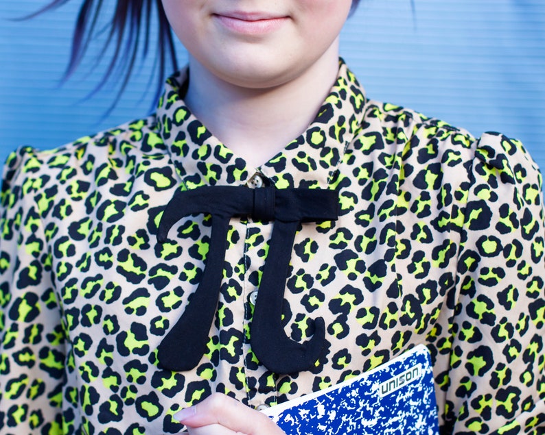 Pi tie // black self tie bow tie for math teachers, geeks, & smarty-pants image 2