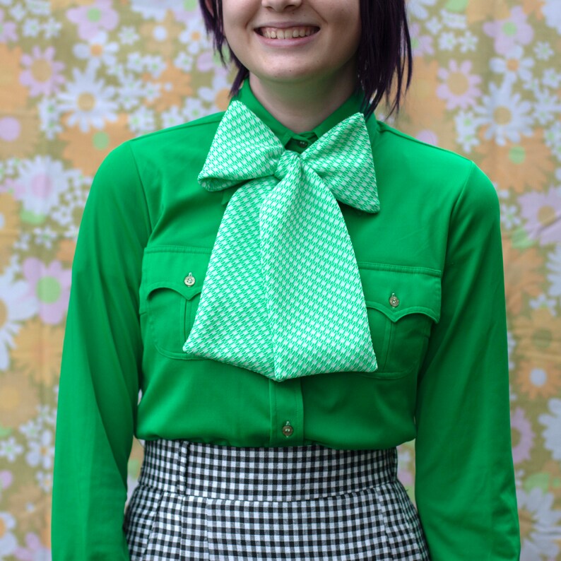 green double knit big bow tie // bow ties for women image 4