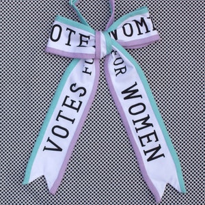 VOTES FOR WOMEN bow tie.  Suffragette banner bow tie.