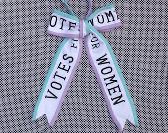 VOTES FOR WOMEN bow tie.  Suffragette banner bow tie.