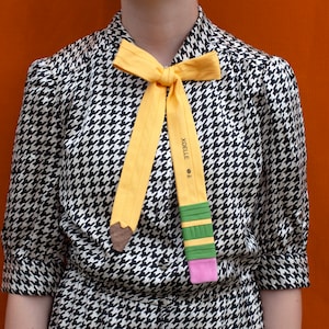 Pencil bow tie // self tie bow tie for teacher and writers image 6