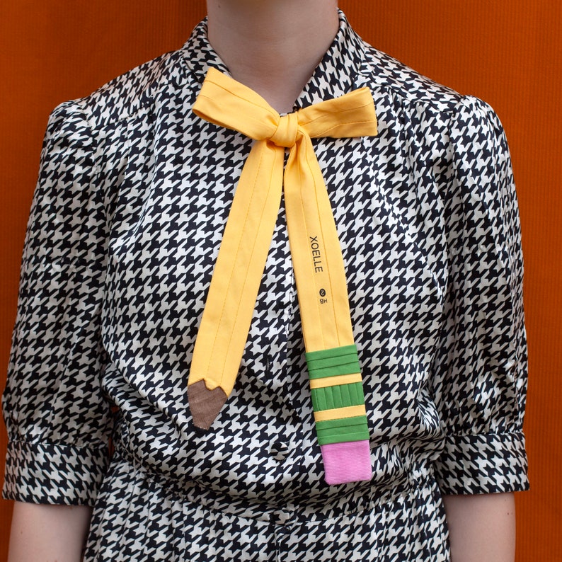 Pencil bow tie // self tie bow tie for teacher and writers image 6