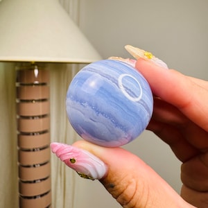 Blue Lace Agate Sphere - Blue Lace Agate Crystal - Agate - Crystal Gifts - Home Decor - Mineral - Chakra - Sphere - Gift - Blue Lace