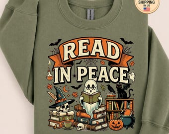Leggi in pace, Topo di biblioteca fantasma, Bibliotecario di Halloween, Regalo per amanti dei libri, Scheletro lettore, Lettore spettrale carino, Atmosfera autunnale spettrale