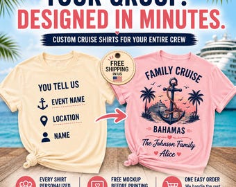 Magliette da crociera all'ingrosso, abbigliamento di gruppo personalizzato, magliette per vacanze in famiglia, regalo per un viaggio tra amici coordinati