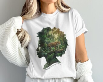 Camiseta Jungle Pulse, camiseta con estampado de leopardo para amantes de la naturaleza, arte espiritual de la vida silvestre.