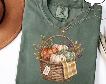 Maglietta con zucca del raccolto, maglietta autunnale in stile cottagecore, felpa autunnale in stile fattoria, felpa con cappuccio per la stagione accogliente