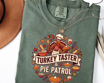 Maglietta Turkey Taster Pie Patrol, maglietta divertente per il Giorno del Ringraziamento, felpa per la cena in famiglia, felpa con cappuccio a tema tacchino