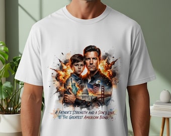 Camiseta con el vínculo entre padre e hijo estadounidense / Camiseta patriótica de amor familiar de EE. UU.