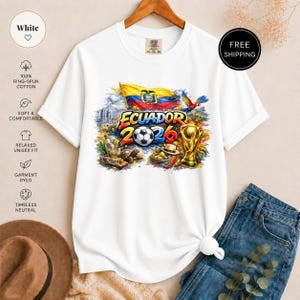 Ecuador 2026 World Cup Printed T-Shirt: Football Fan Gear, National Pride