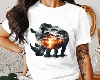 Rhino Graphic Tee, Safari Animal Hoodie, Wildlife Family Apparel