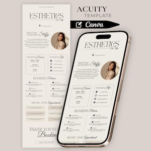 Esthetician Acuity Scheduling Template Esthetician Acuity Website Template Esthetician Acuity Booking Site Canva Editable